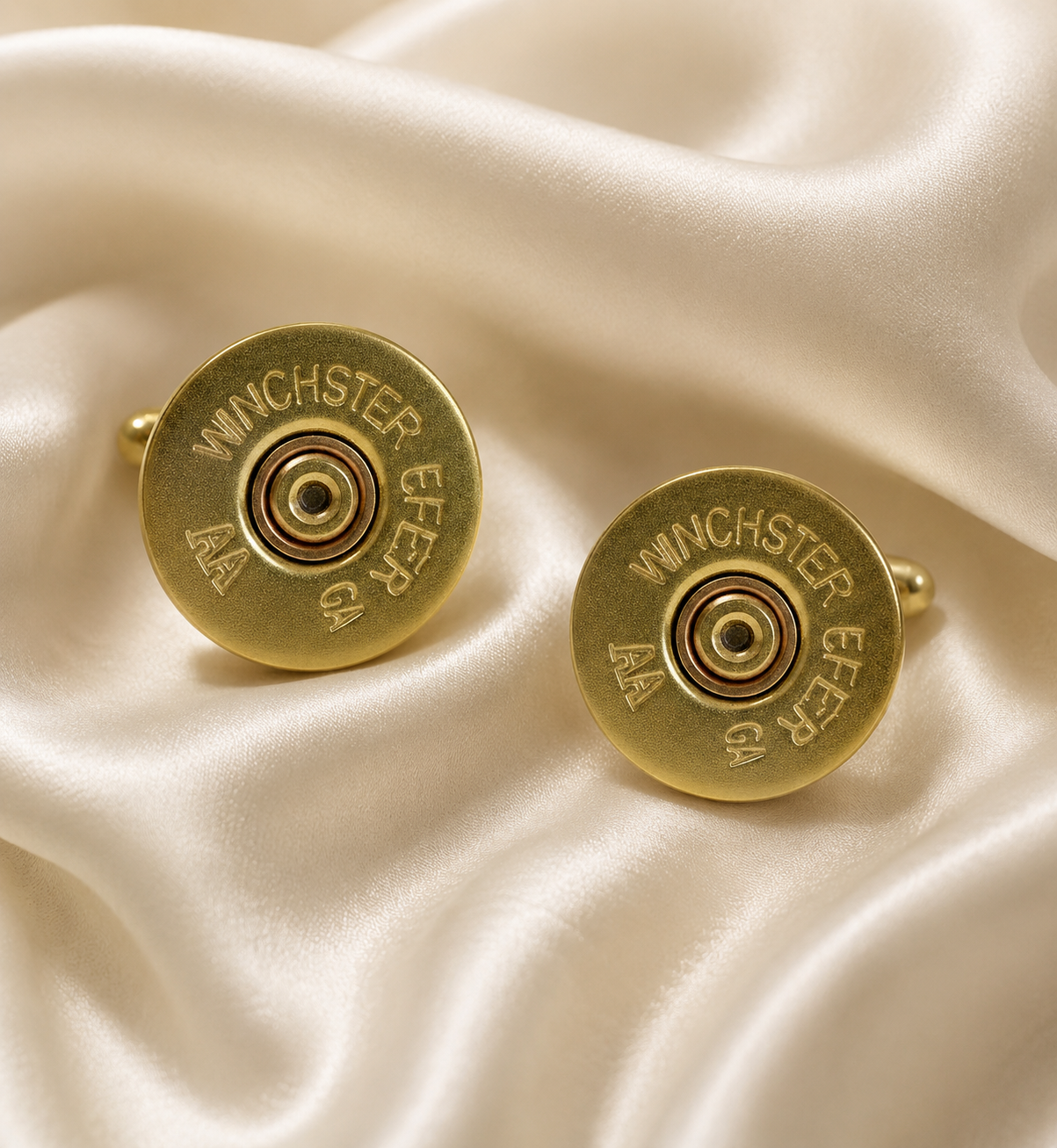 Montecito Winchester 12 Gauge Brass Cufflinks | Handmade Shotgun Shell Cufflinks