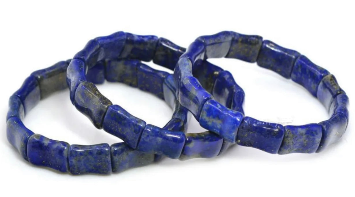 Blue Lapis Lazuli Gemstone Bangle Bracelet