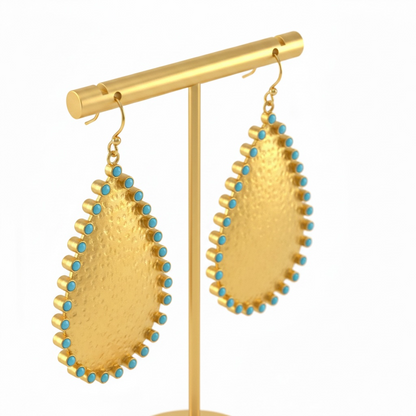 Capri Turquoise Sculptural Teardrop Earrings – Limited Edition