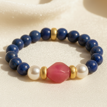 Pink Sapphire, Lapis & Pearl One-of-a-Kind Bracelet | Capri Collection