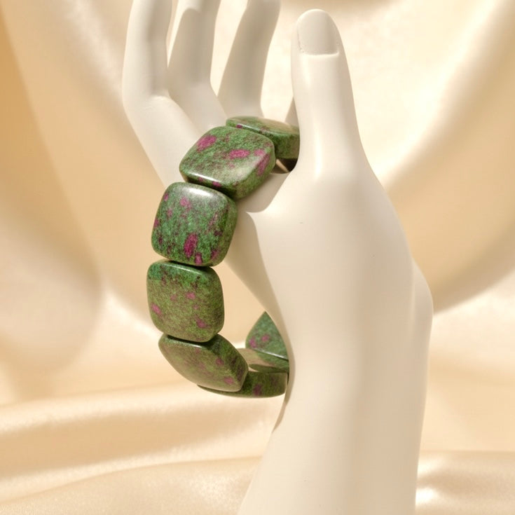 Capri Ruby Fuchsite Statement Bracelet | One-of-a-Kind Coastal Luxury Gemstone Bracelet