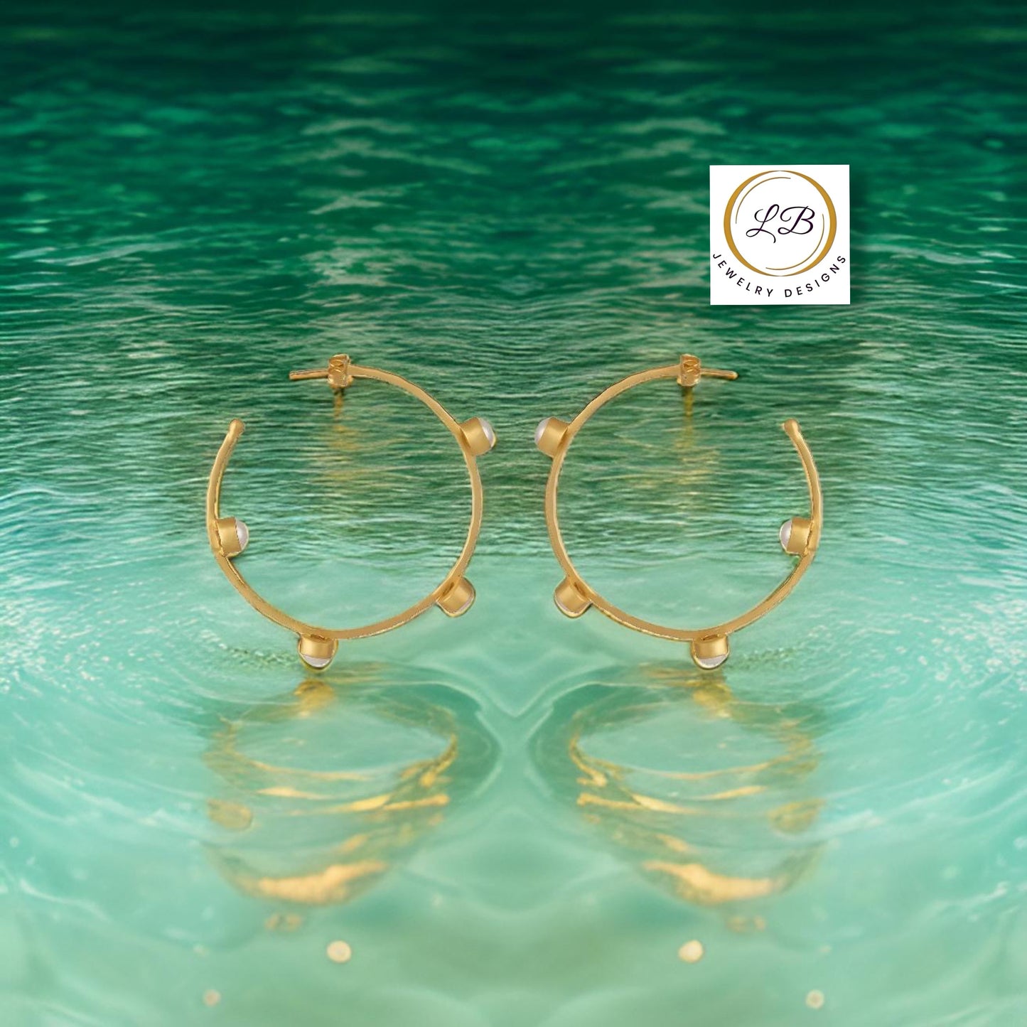Oversized Gold Hoop Pearl Inside-Out Earrings