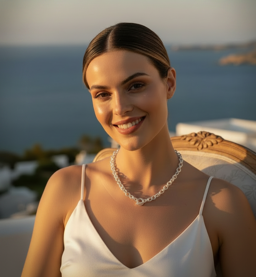 Montecito Signature Silver Rolo Toggle Chain Necklace | Coastal Luxury Statement Chain