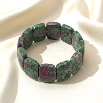 Capri Ruby Fuchsite Statement Bracelet | One-of-a-Kind Coastal Luxury Gemstone Bracelet