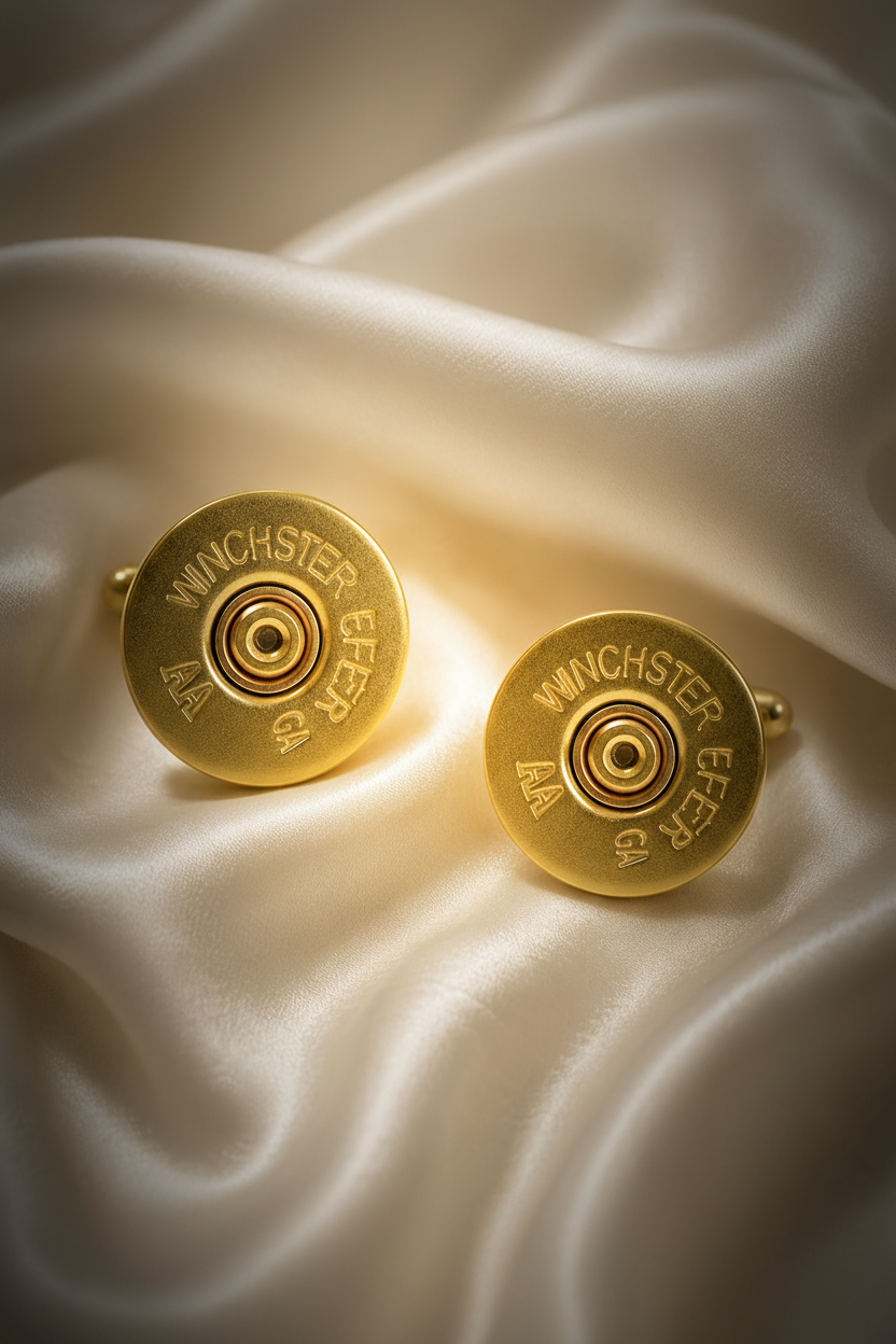 Montecito Winchester 12 Gauge Brass Cufflinks | Handmade Shotgun Shell Cufflinks
