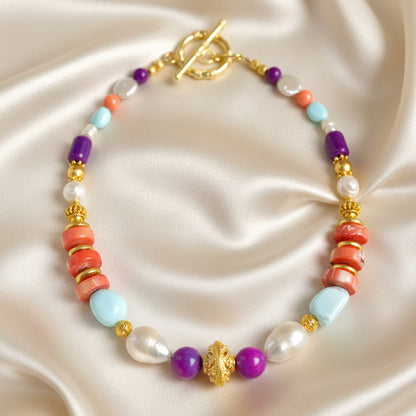 One-of-a-Kind Ibiza Riviera Opal, Coral & Baroque Pearl Statement Necklace