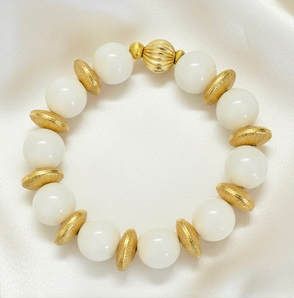 Montecito White Alabaster & 24k Gold Vermeil Resort Bracelet