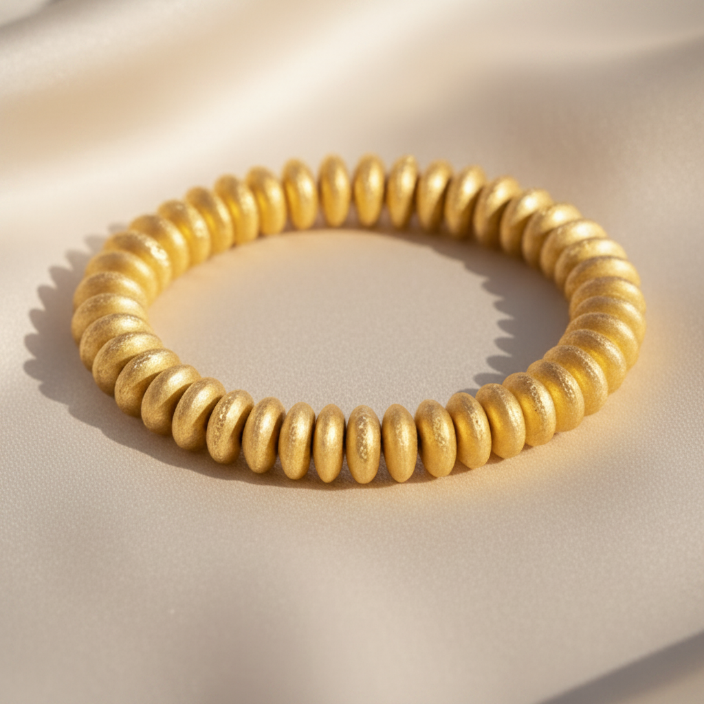 Montecito 22K Gold Vermeil Disc Beaded Jewelry Set – Sculptural Necklace, Bracelet & CZ Hoop Earrings