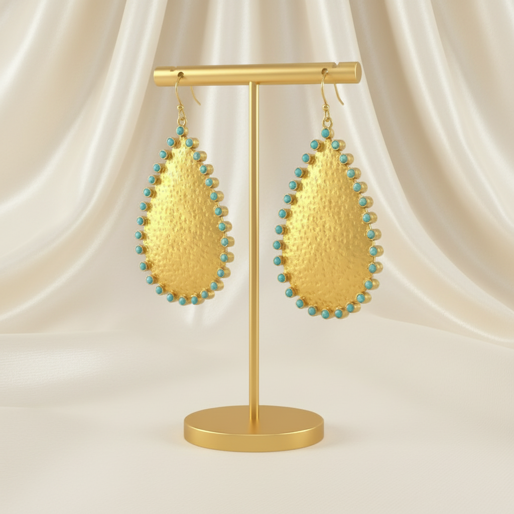 Capri Turquoise Sculptural Teardrop Earrings – Limited Edition
