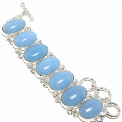 Capri Blue Opal Sterling Silver Bracelet | Luxury Coastal Statement Bracelet