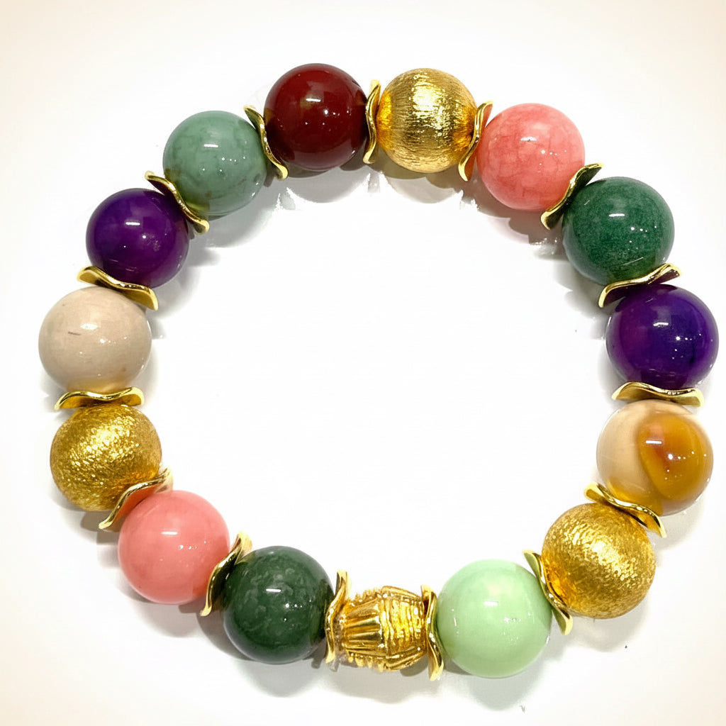 Montecito Riviera Gemstone & Gold Vermeil Statement Bracelet | Limited Edition Coastal Luxury