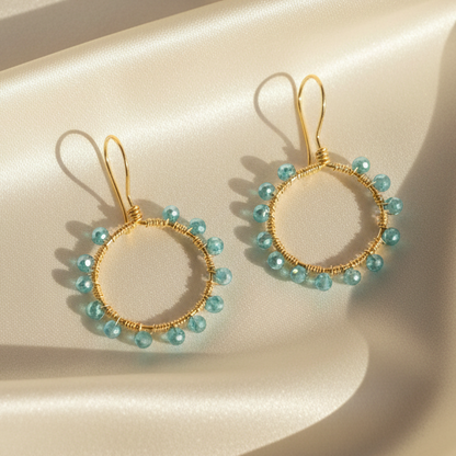 Capri Aquamarine Hoop Earrings