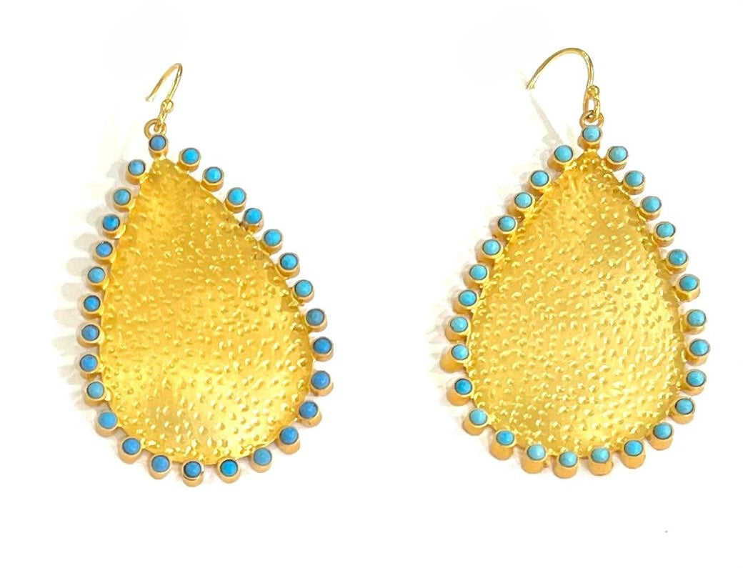 Capri Turquoise Sculptural Teardrop Earrings – Limited Edition