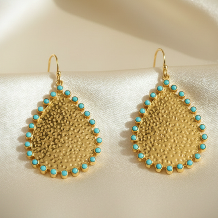 Capri Turquoise Sculptural Teardrop Earrings – Limited Edition