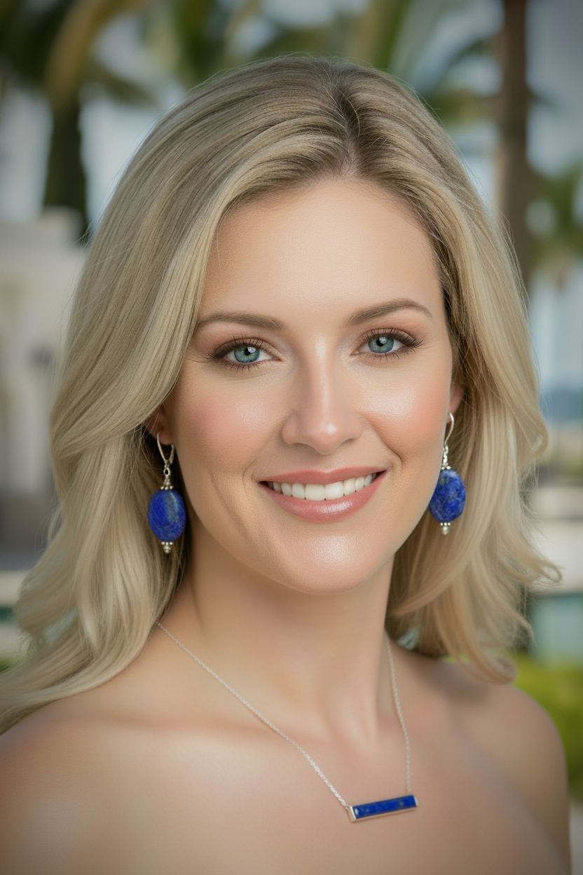 Montecito Lapis Lazuli Sterling Silver Dangle Earrings | One-of-a-Kind Blue Gemstone Statement Earrings