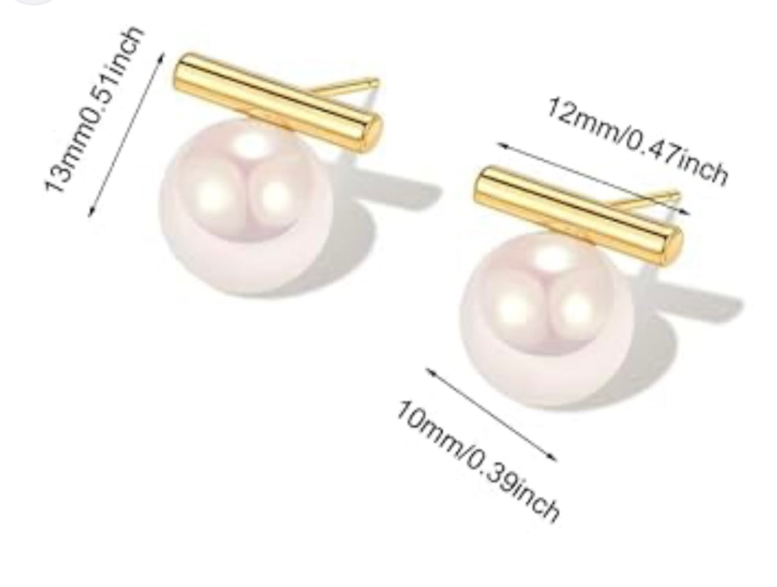 Petite Pebble Pearl Stud Earrings (White or Gray)