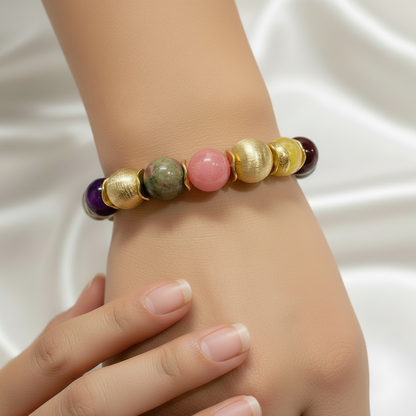 Montecito Riviera Gemstone & Gold Vermeil Statement Bracelet | Limited Edition Coastal Luxury