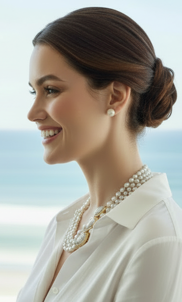 Capri Keshi Pearl Triple-Strand Statement Necklace – Baroque Freshwater Pearl & Gold Vermeil Luxury Resort Jewelry