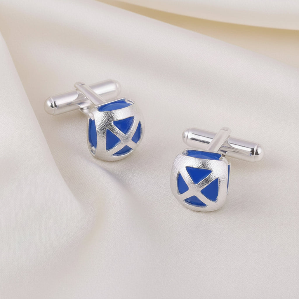 Capri French Blue Chalcedony Sterling Silver Cufflinks & Dress Stud Set | Laura B. Smith Jewelry
