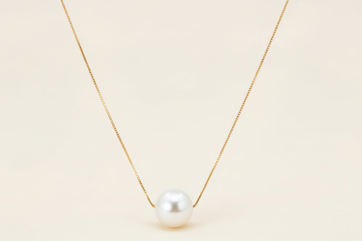 Montecito Freshwater Pearl Drop Necklace | Gold-Filled Minimalist Pearl Necklace