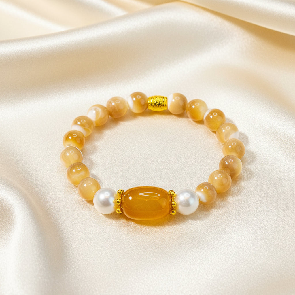 Capri Butterscotch Baltic Amber & Pearl Luxe Necklace and Bracelet Set