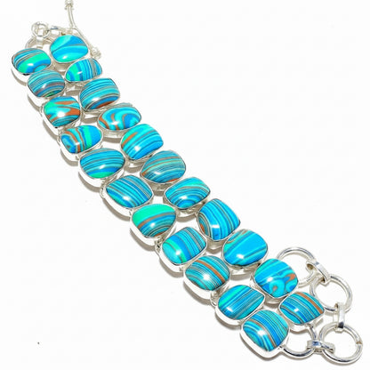 Capri Rainbow Calsilica Sterling Silver Statement Bracelet
