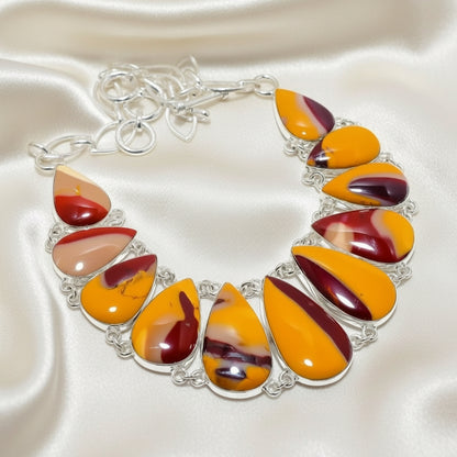 Montecito Mookaite Jasper Statement Necklace | One-of-a-Kind Fall Luxury Jewelry