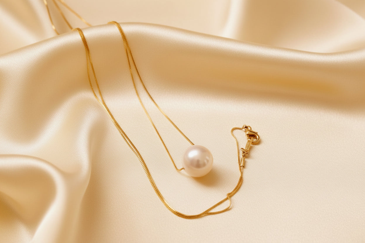Montecito Freshwater Pearl Drop Necklace | Gold-Filled Minimalist Pearl Necklace