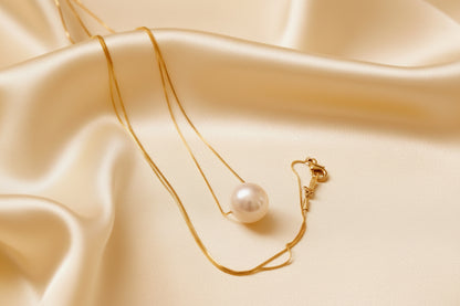 Montecito Freshwater Pearl Drop Necklace | Gold-Filled Minimalist Pearl Necklace