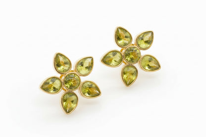 Green Peridot Stud Earrings