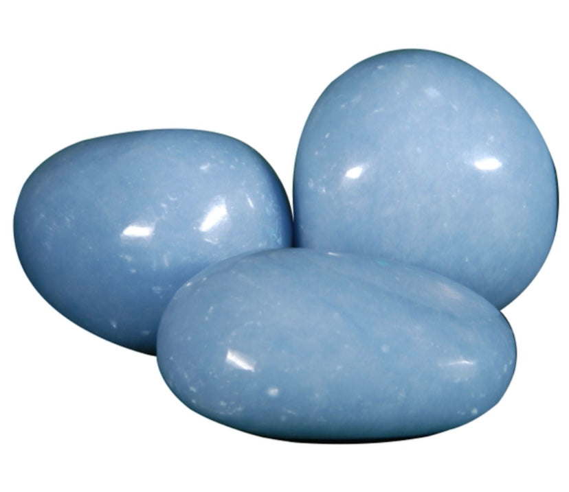 Blue Angelite & White Alabaster Gold Bali Bracelet
