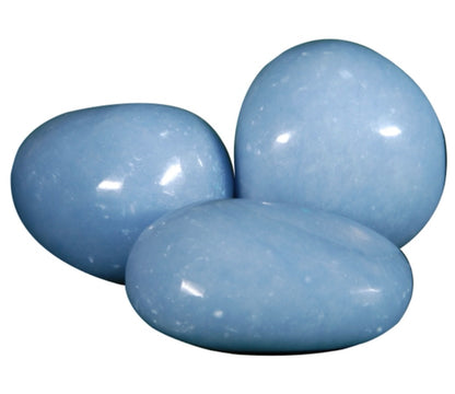 Blue Angelite & White Alabaster Gold Bali Bracelet