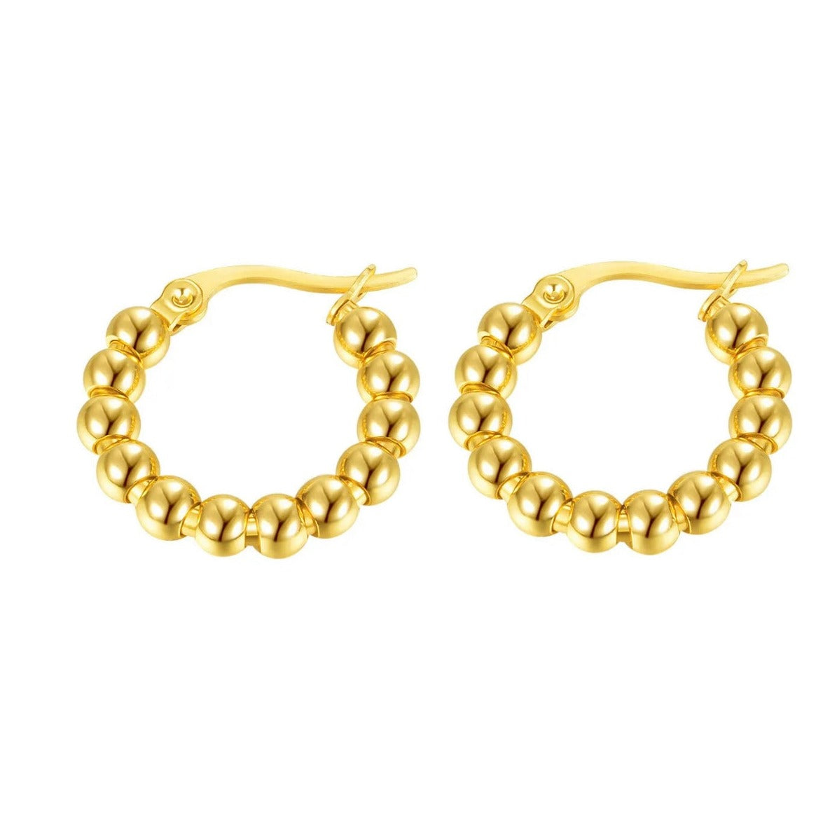 Gold Hoop Beaded Earrings