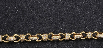 Gold Infinity Micro Pave Figure 8 Chain Necklace 22”