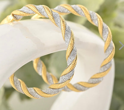 Silver & Gold Two-Tone Hoop Earrings
