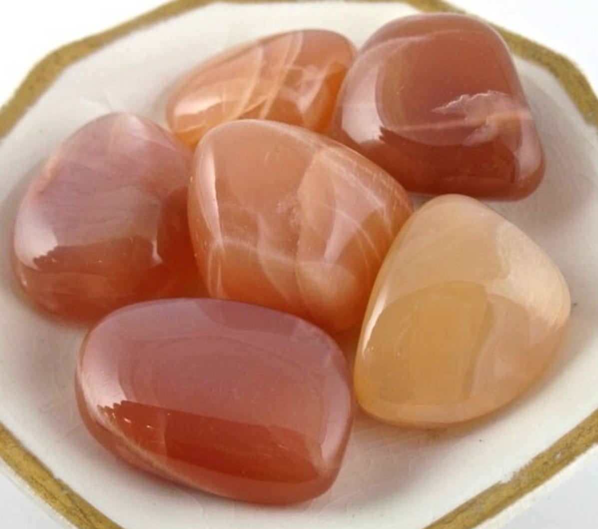 Cufflink Set - Criss Cross Orange Moonstone
