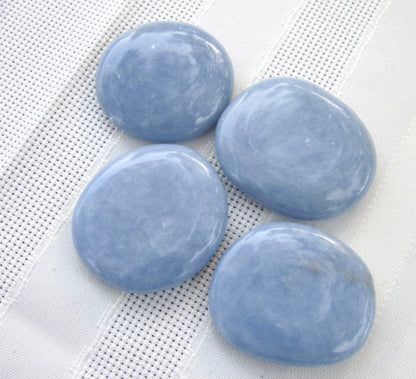 Blue Angelite & White Alabaster Gold Bali Bracelet