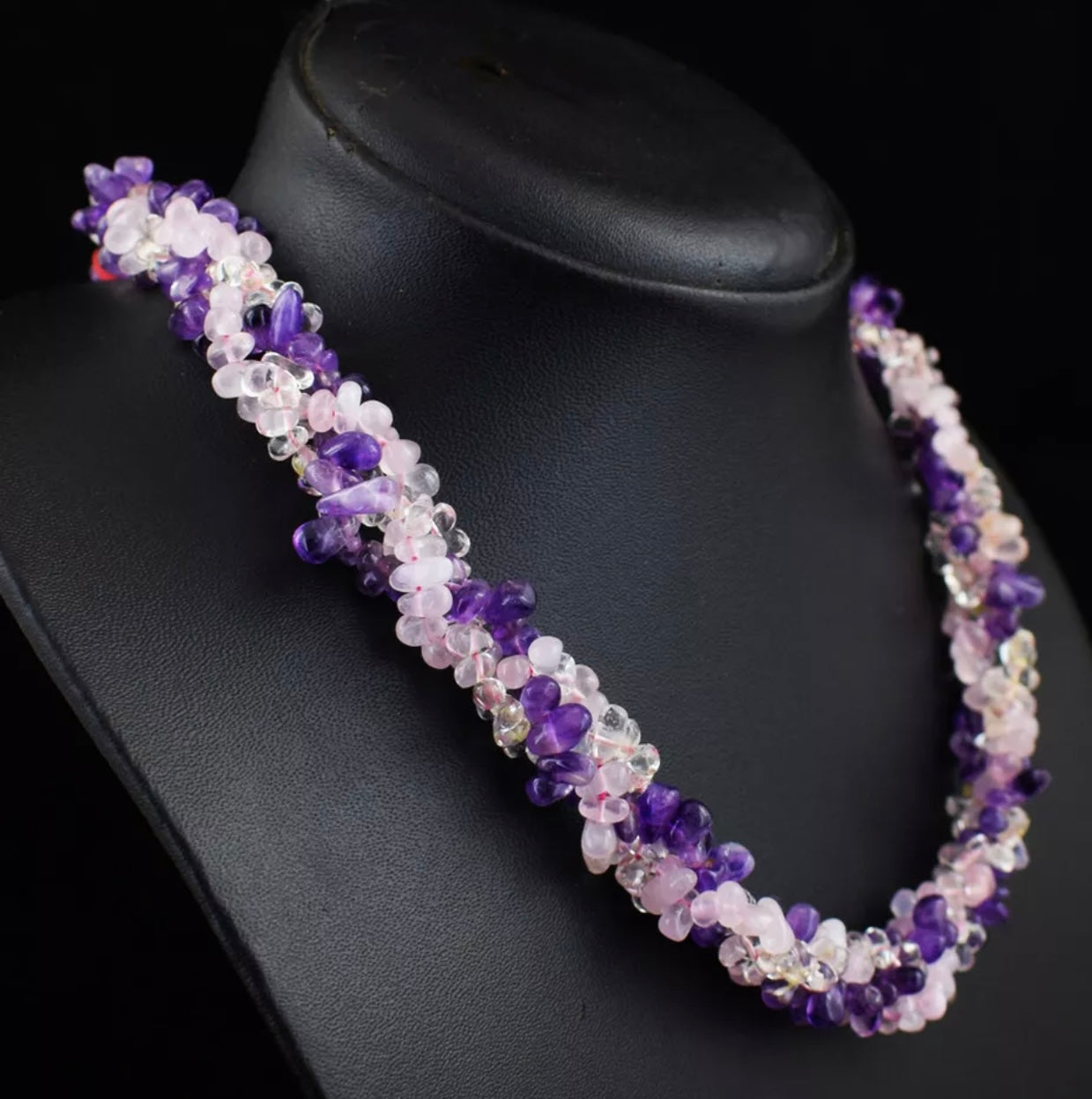 Amethyst, Rose Quartz & Citrine Statement Necklace