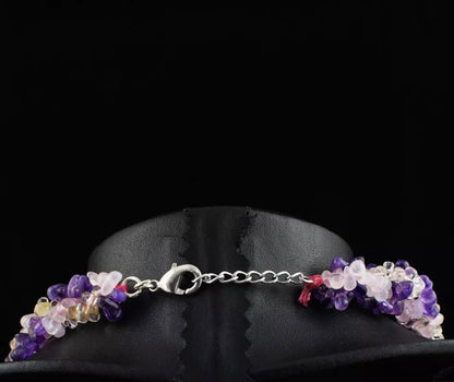 Amethyst, Rose Quartz & Citrine Statement Necklace