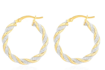 Silver & Gold Two-Tone Hoop Earrings
