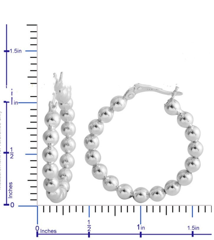 Silver Hoop Beaded Earrings