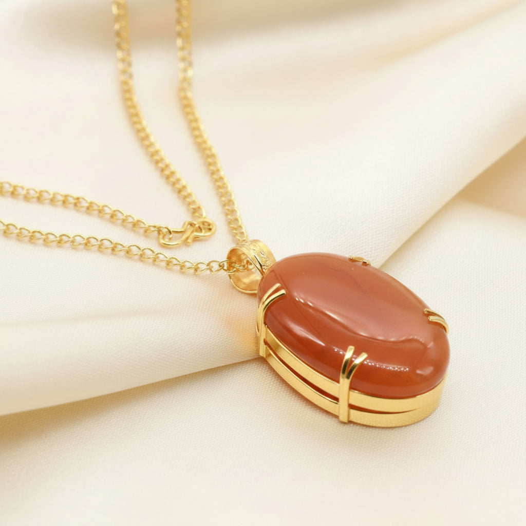 Capri Carnelian & Pearl Coastal Luxury Jewelry Set - 18k Gold Filled Necklace, Bracelet & Hoop Earrings